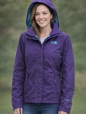 The North face Hyvent Windbreaker Women's Size Large Purple Mesh Hooded Spring